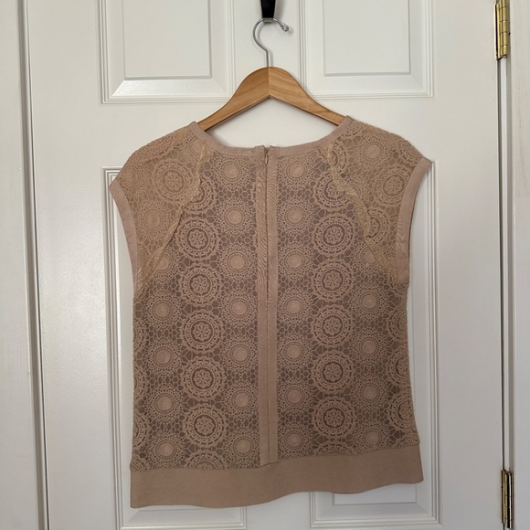 Designer blush lace top with mesh lining by Scandinavian designer -- Medium/38 - Picture 7 of 7